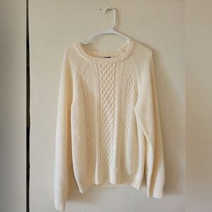 Men's Cream Cable Knit Sweater